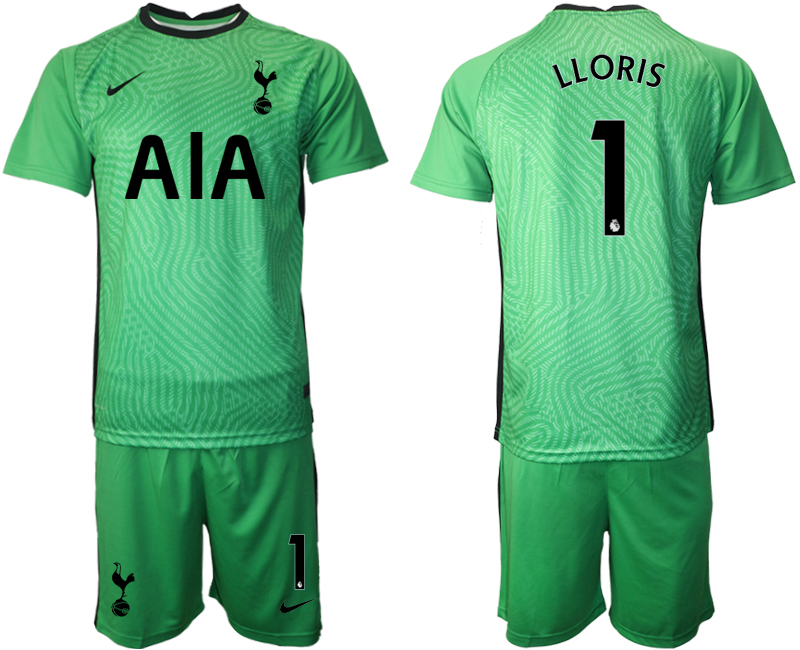 2021 Men Tottenham Hotspur green goalkeeper #1 soccer jerseys